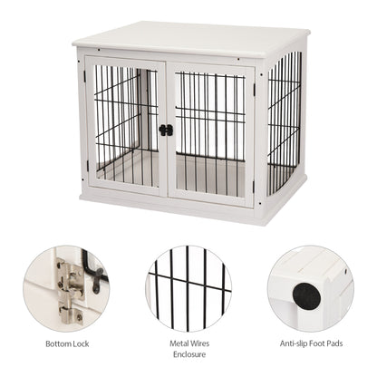 Cage chien table d'appoint 2 portes 26 pouces