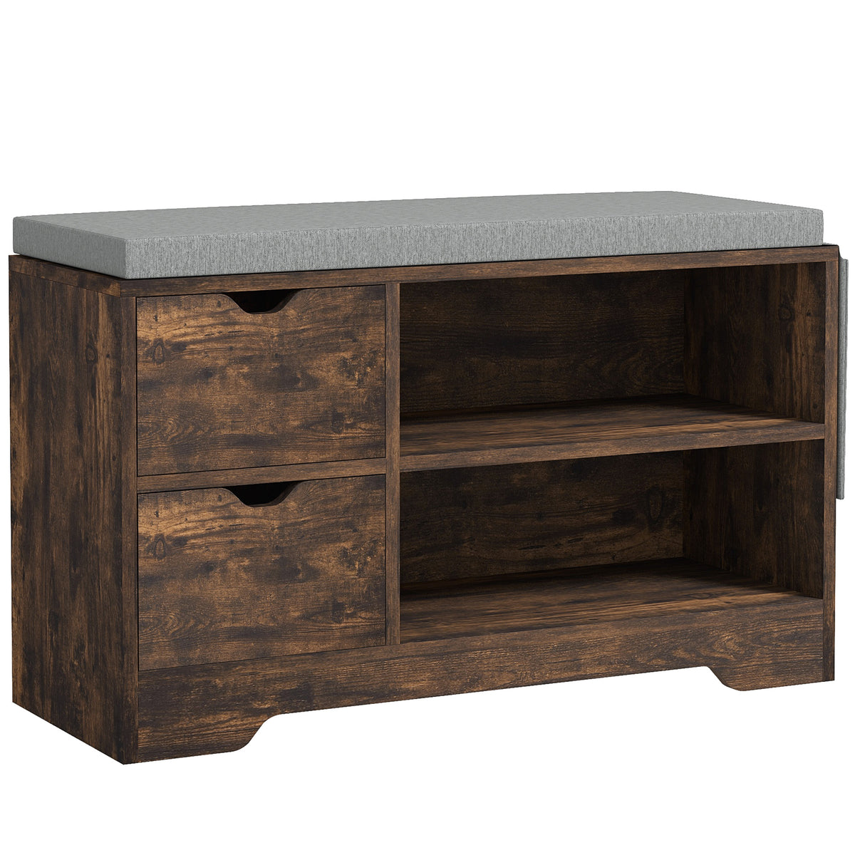 Banc de rangement pour chaussures capitonné