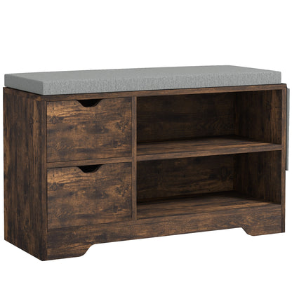 Banc de rangement pour chaussures capitonné