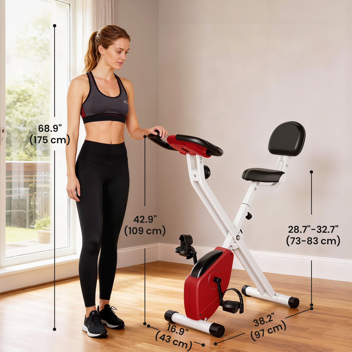 Vélo d'exercice stationnaire pliable à résistance magnétique