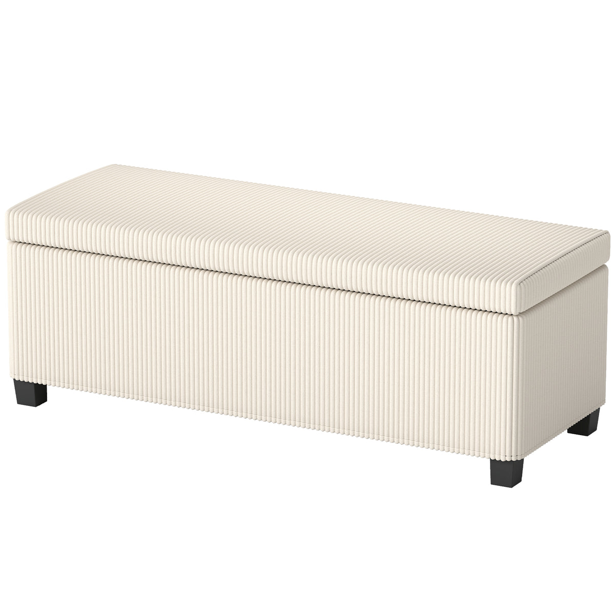 Banc de rangement en velours côtelé