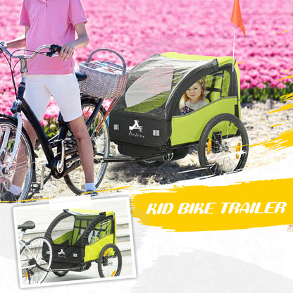 Remorque de vélo pour deux enfants avec roues de 51 cm