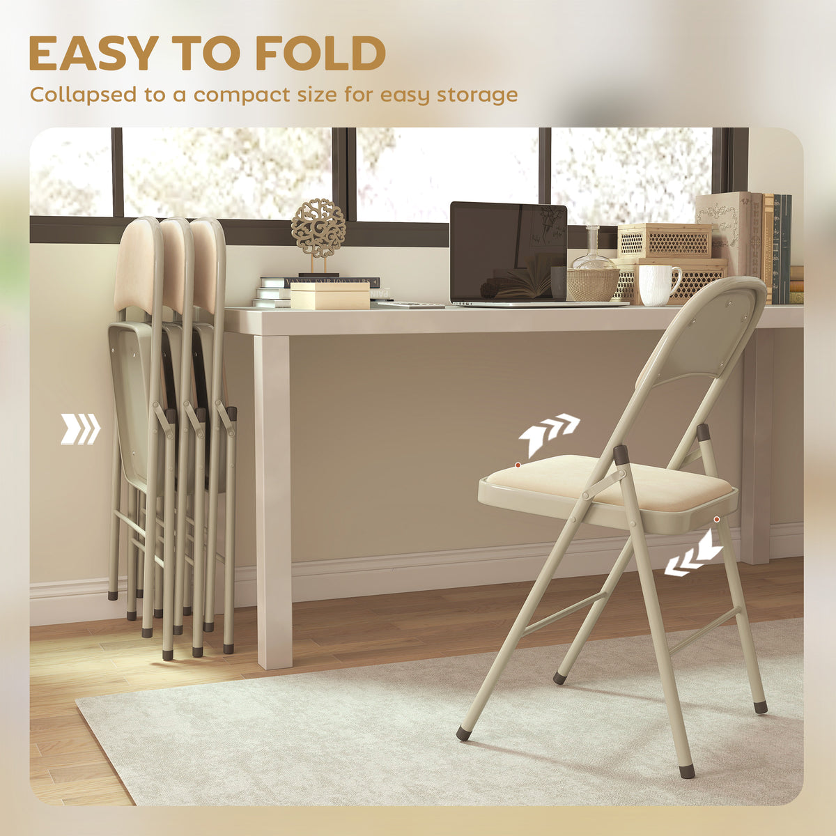 Ensemble de 4 chaises pliantes en velours