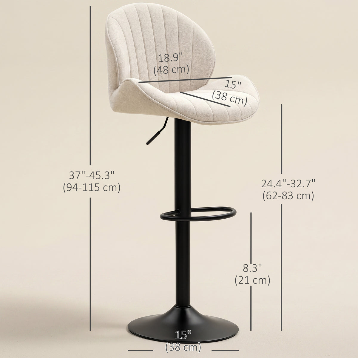 Tabourets de bar pivotants ajustables lot de 2