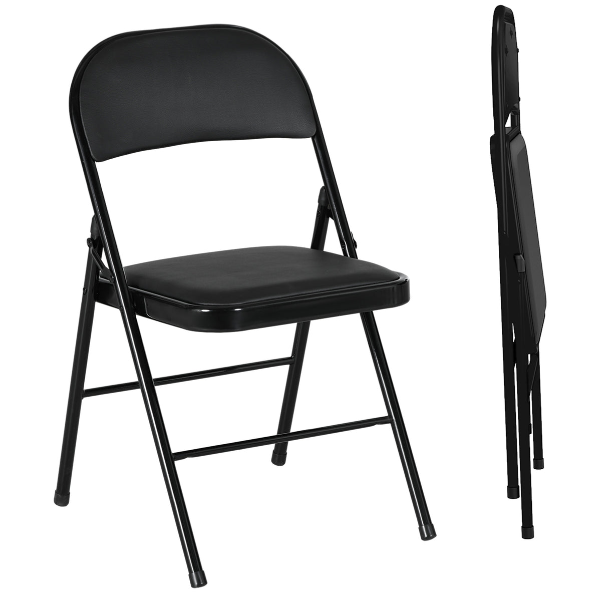 Chaises pliantes rembourrées en similicuir — lot de 2