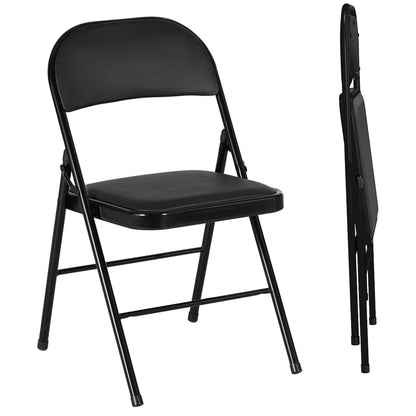 Chaises pliantes rembourrées en similicuir — lot de 2