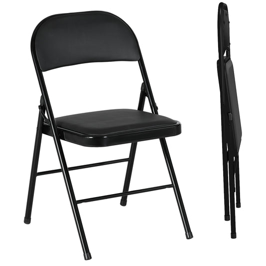Chaises pliantes rembourrées en similicuir — lot de 2