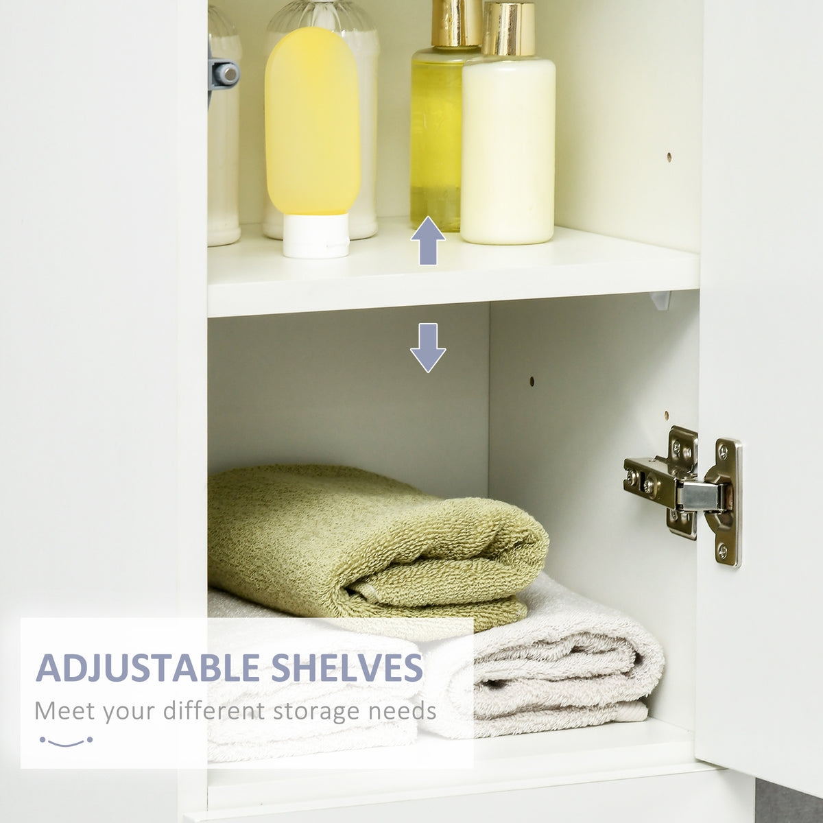 Armoire salle de bain haute portes ajustables