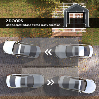 Carport 10' x 20' portatif robuste avec 6 fenêtres
