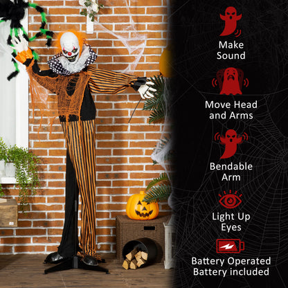 Décoration Halloween Clown Animé 190 cm — Yeux Lumineux