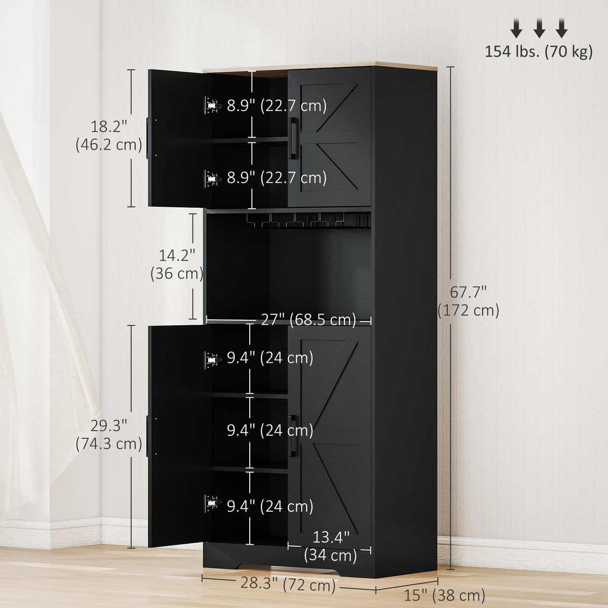 Armoire de cuisine style champêtre avec comptoir