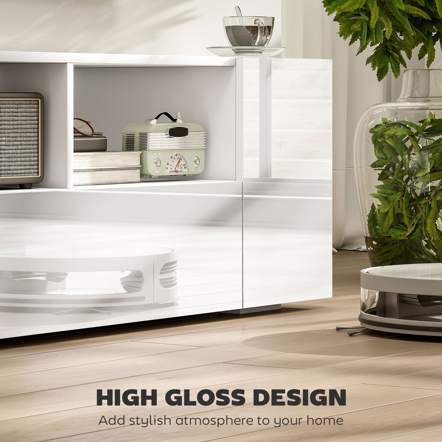 Meuble TV avec lumières LED et rangement