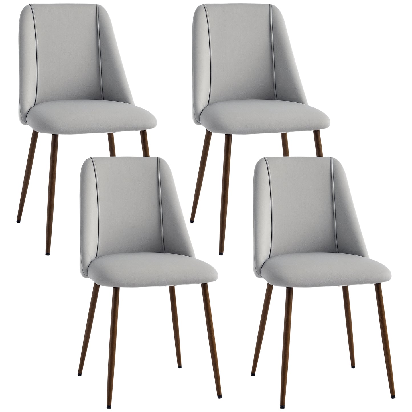 Chaises de salle à manger rembourrées ensemble de 4 velours