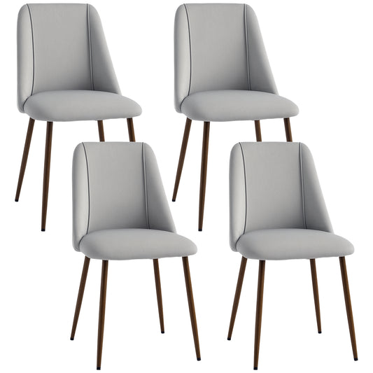Chaises de salle à manger rembourrées ensemble de 4 velours