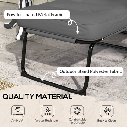 Chaise longue inclinable pliante avec repose-pieds rembourrée