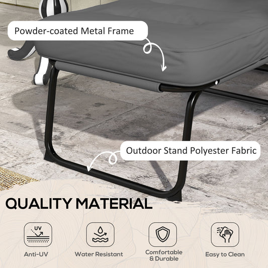 Chaise longue inclinable pliante avec repose-pieds rembourrée