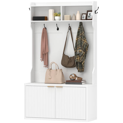Meuble d'entrée 4-en-1 avec banc à chaussures