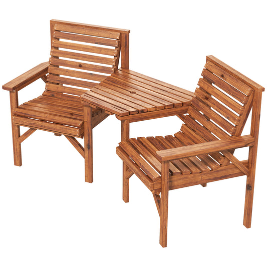 Ensemble Banc Extérieur 3 Pièces Aosom pour Cour et Balcon en Sapin
