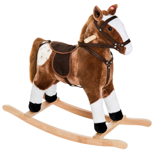 Cheval à bascule en peluche avec sons réalistes