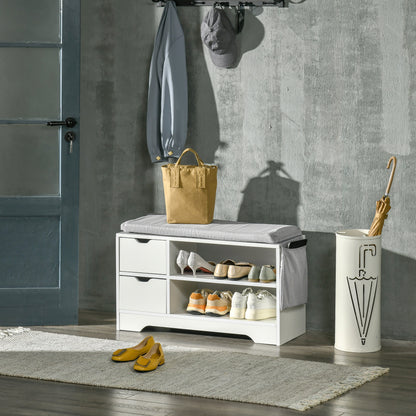 Banc de rangement pour chaussures capitonné