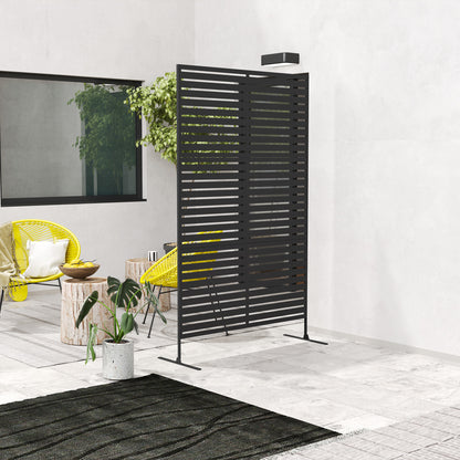 Outsunny Decorative Outdoor Screen - Black Metal Space Divider