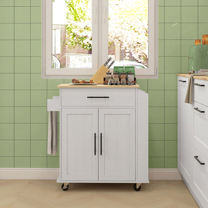 Îlot de cuisine mobile avec prises électriques et rangement