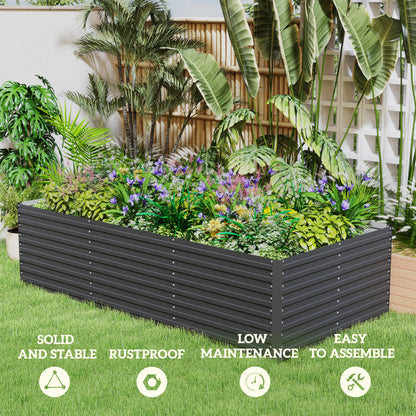 Bac de jardinage surélevé galvanisé extra profond 240x120x60cm