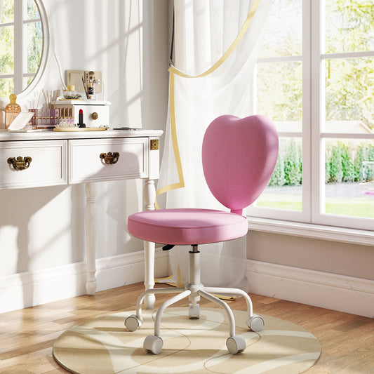 Chaise de bureau ergonomique cœur en lin