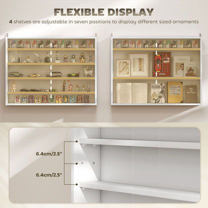Vitrine murale 5 tablettes avec 2 portes en verre