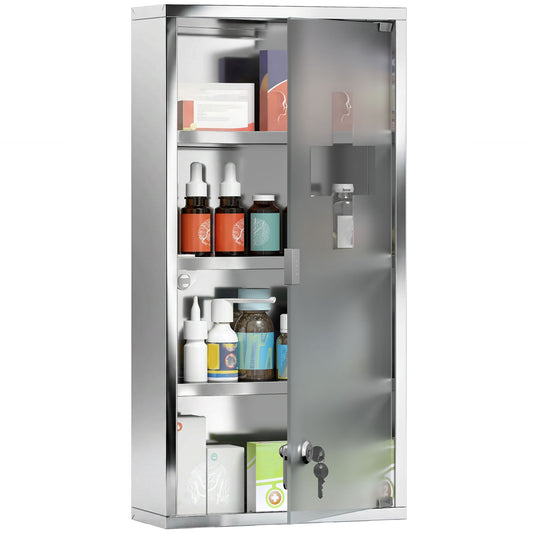 Armoire à pharmacie murale verrouillable en acier inoxydable