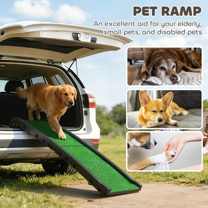 Rampe pliable pour chien 150 cm surface gazonnée