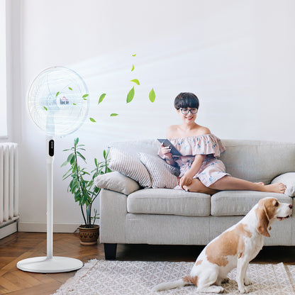 Ventilateur sur pied oscillant avec télécommande et écran LED