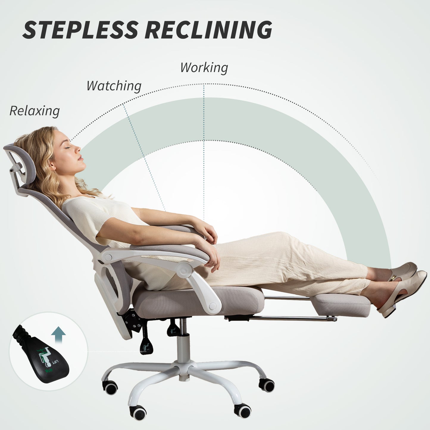 Chaise de bureau ergonomique avec support lombaire ajustable et appui-tête