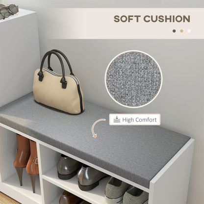 Banc de rangement à chaussures avec tiroir et 6 tablettes
