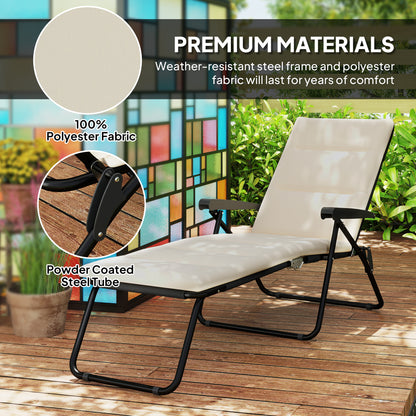 Chaise longue pliante à dossier réglable 6 positions