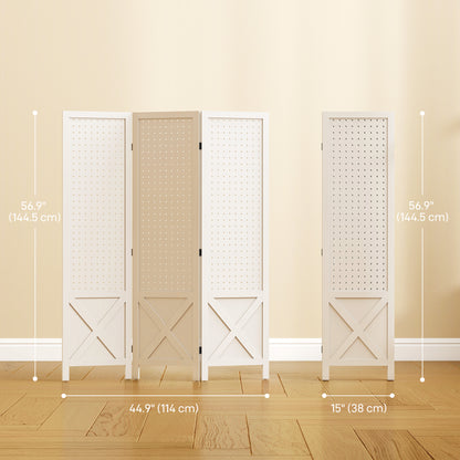 Paravent pliable 3 panneaux panneau perforé 144 cm