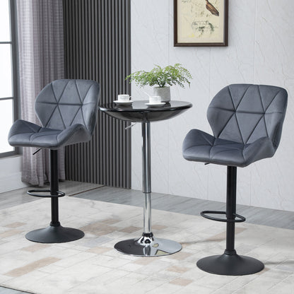 Tabourets de bar ajustables tissu ensemble de 2
