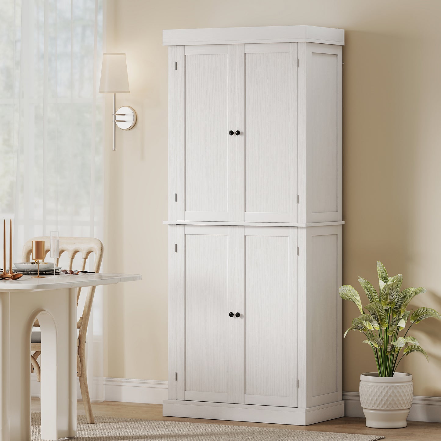 Garde-manger cuisine 184cm 4 portes 6 tablettes