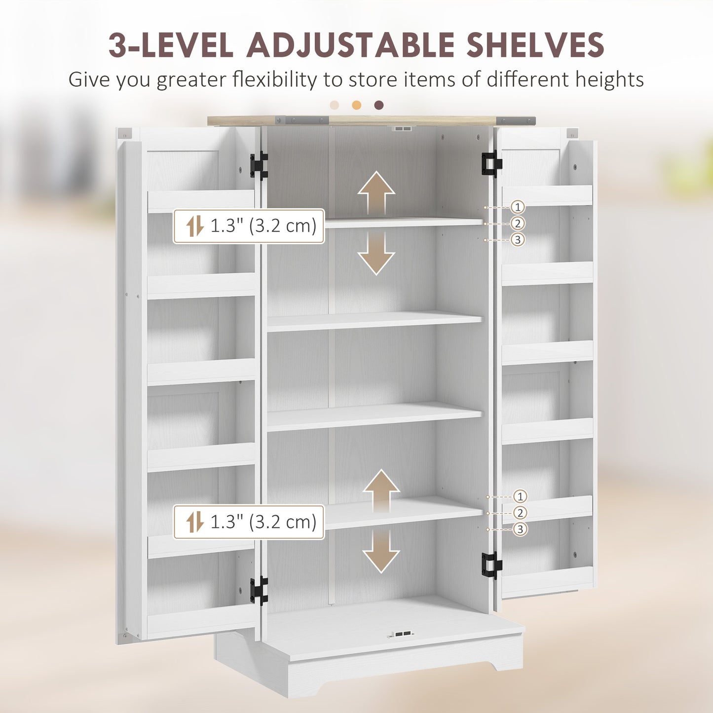 Armoire garde-manger style campagnard 5 niveaux