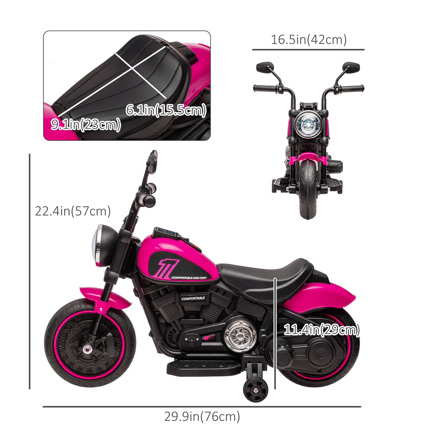 Moto électrique enfant 6V avec roues stabilisatrices
