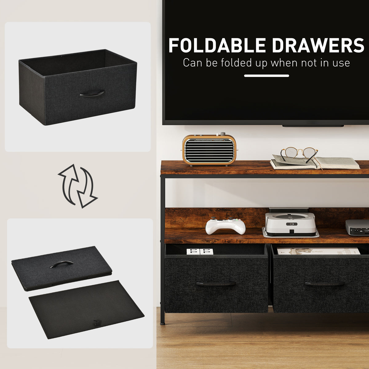 Meuble TV avec station de recharge