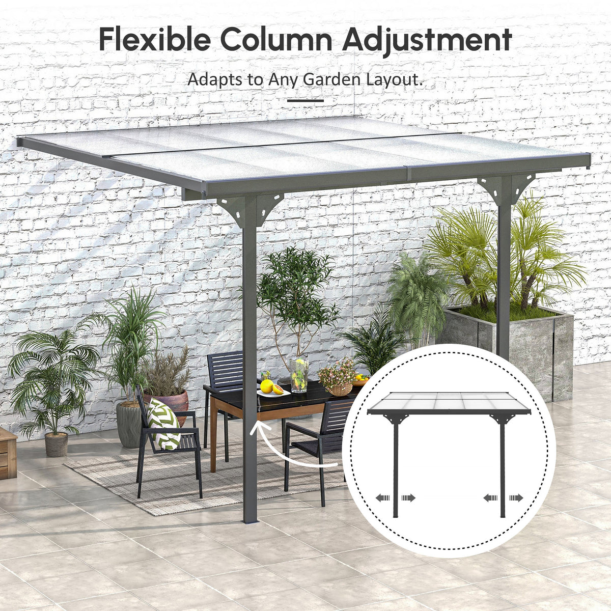 Pergola gazebo extérieur 3 x 3 m — aluminium