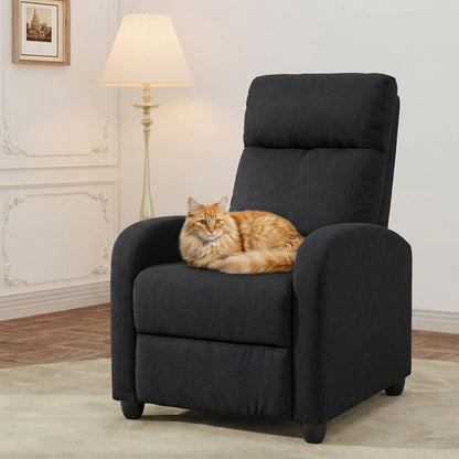 Fauteuil inclinable manuel rembourré lin pour salon
