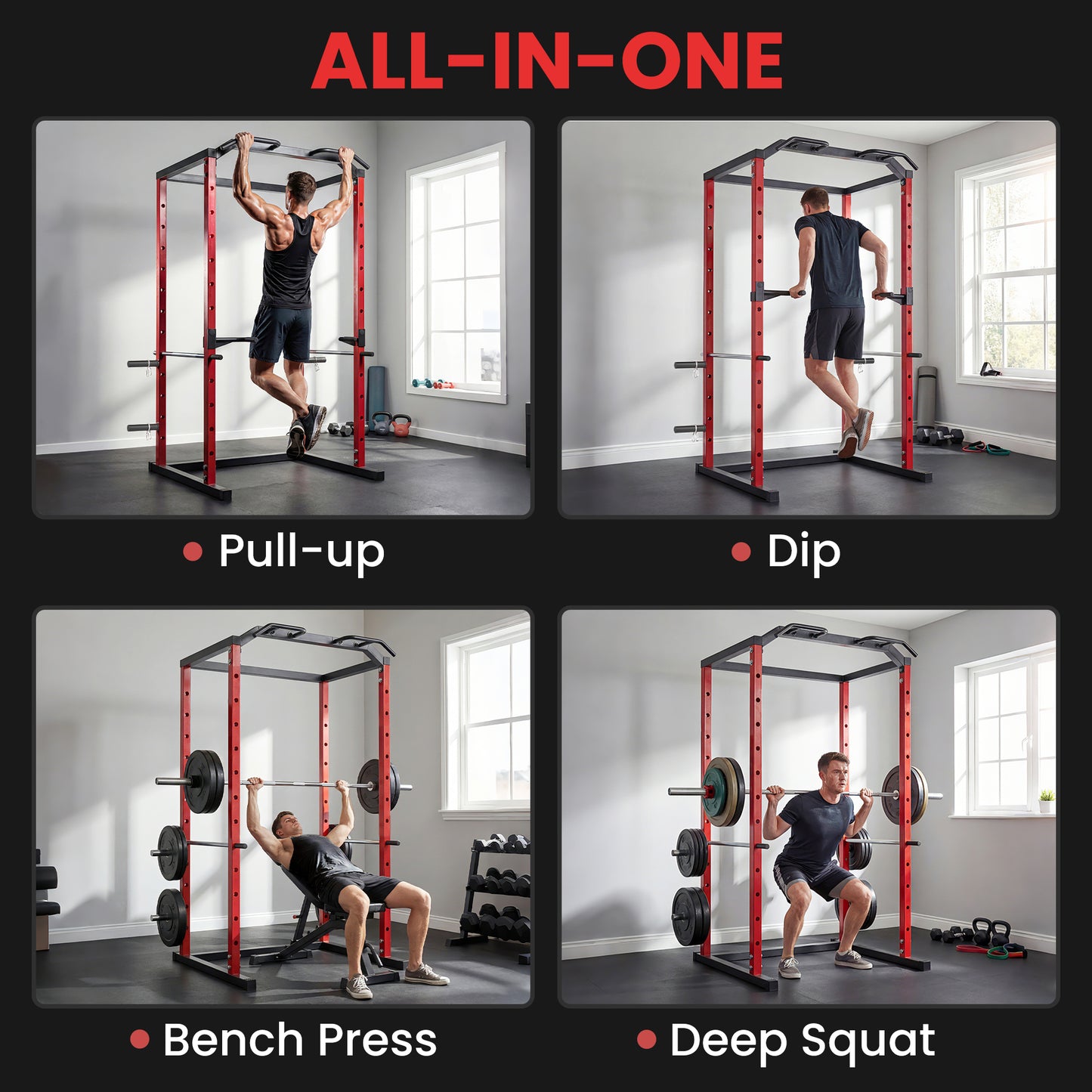 Cage de musculation multifonction avec barre de traction