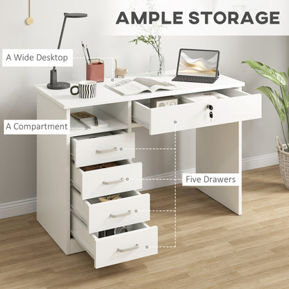 Bureau d'ordinateur de travail avec tiroir verrouillable