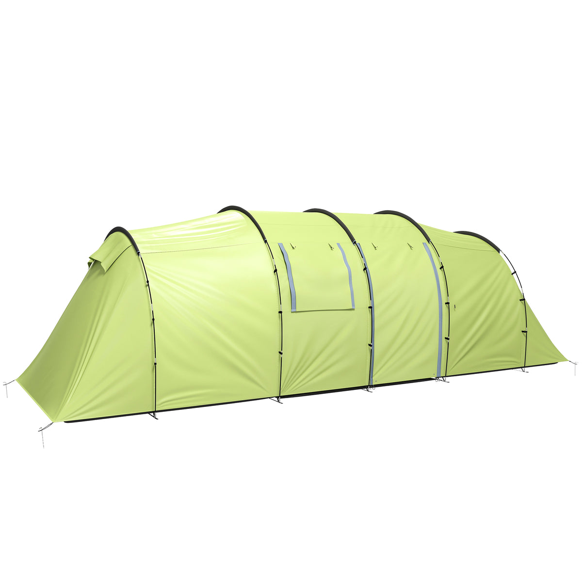 Tente de camping 6 personnes avec vestibule — vert