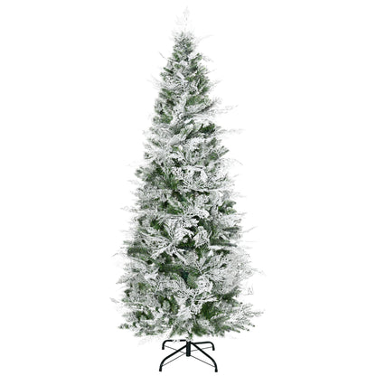 Sapin de Noël crayon enneigé 517 branches — Vert
