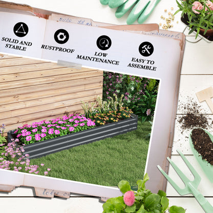 Bac surélevé galvanisé 8'x2'x1' pour jardin