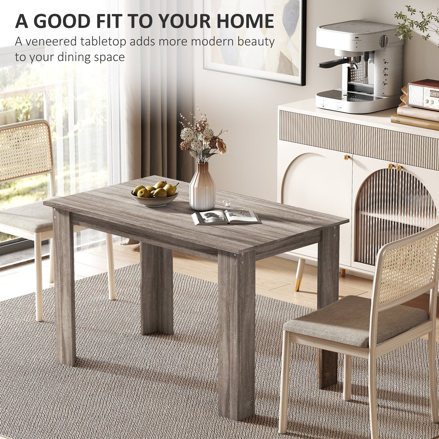 Table à manger 119 cm bois ingénierie 4-6 personnes