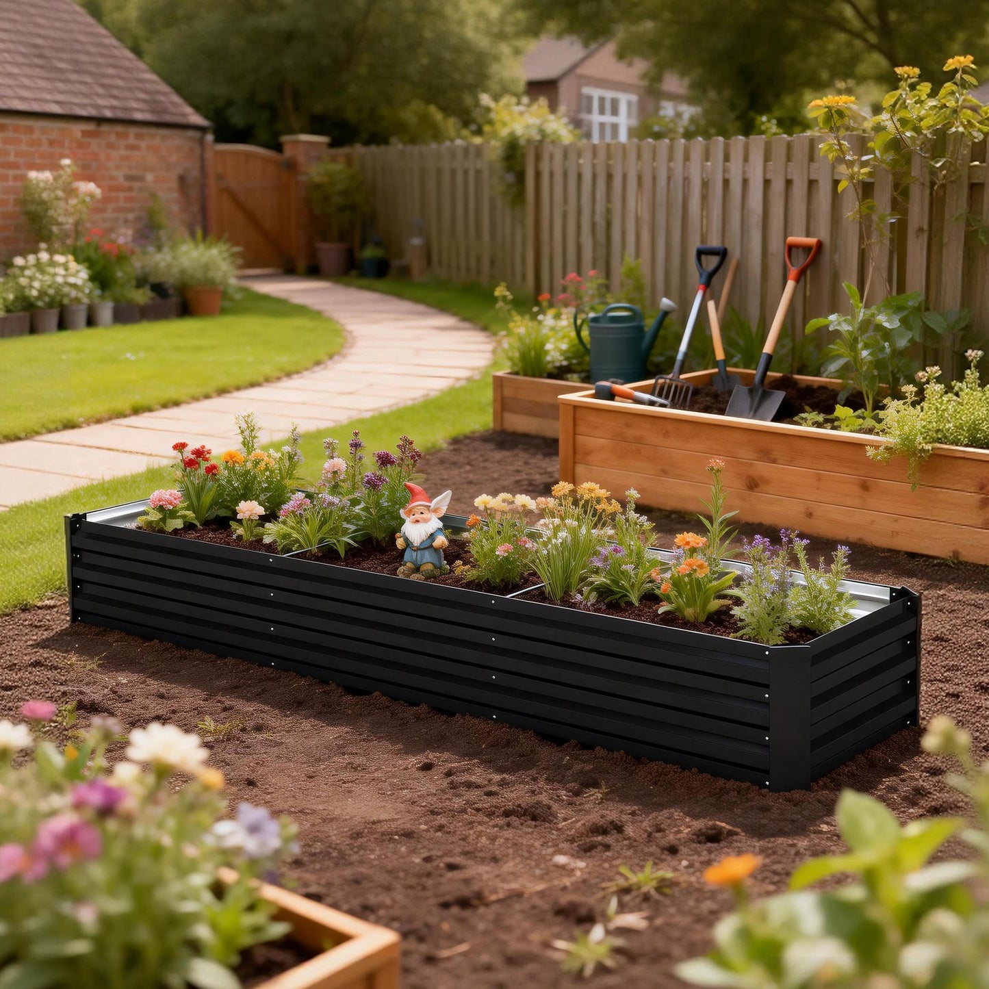 Bac surélevé galvanisé 8'x2'x1' pour jardin